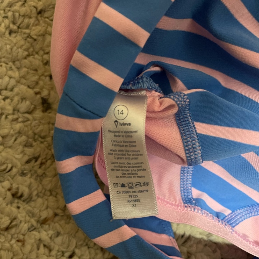 Ivivva Pink and Blue Striped Tank Top - Picture 2 of 3